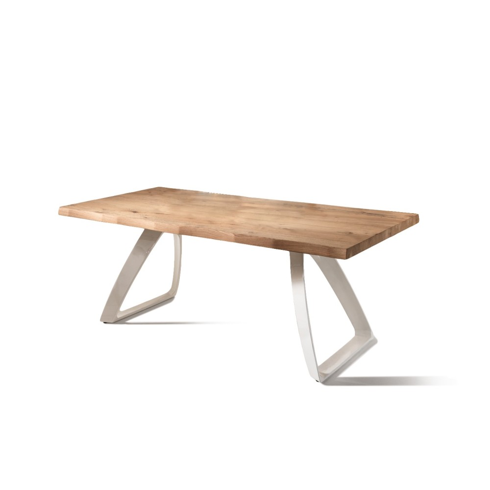 Table bridge fixe ou extensible jusqu'à 300 cm disponible en plusieurs dimensions et finitions avec extensions externes