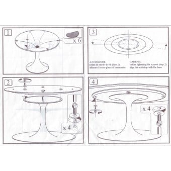 Tulip re-edition av Eero Saarinen ovalt bord med monteringsanvisningar i carraramarmor eller laminatskiva