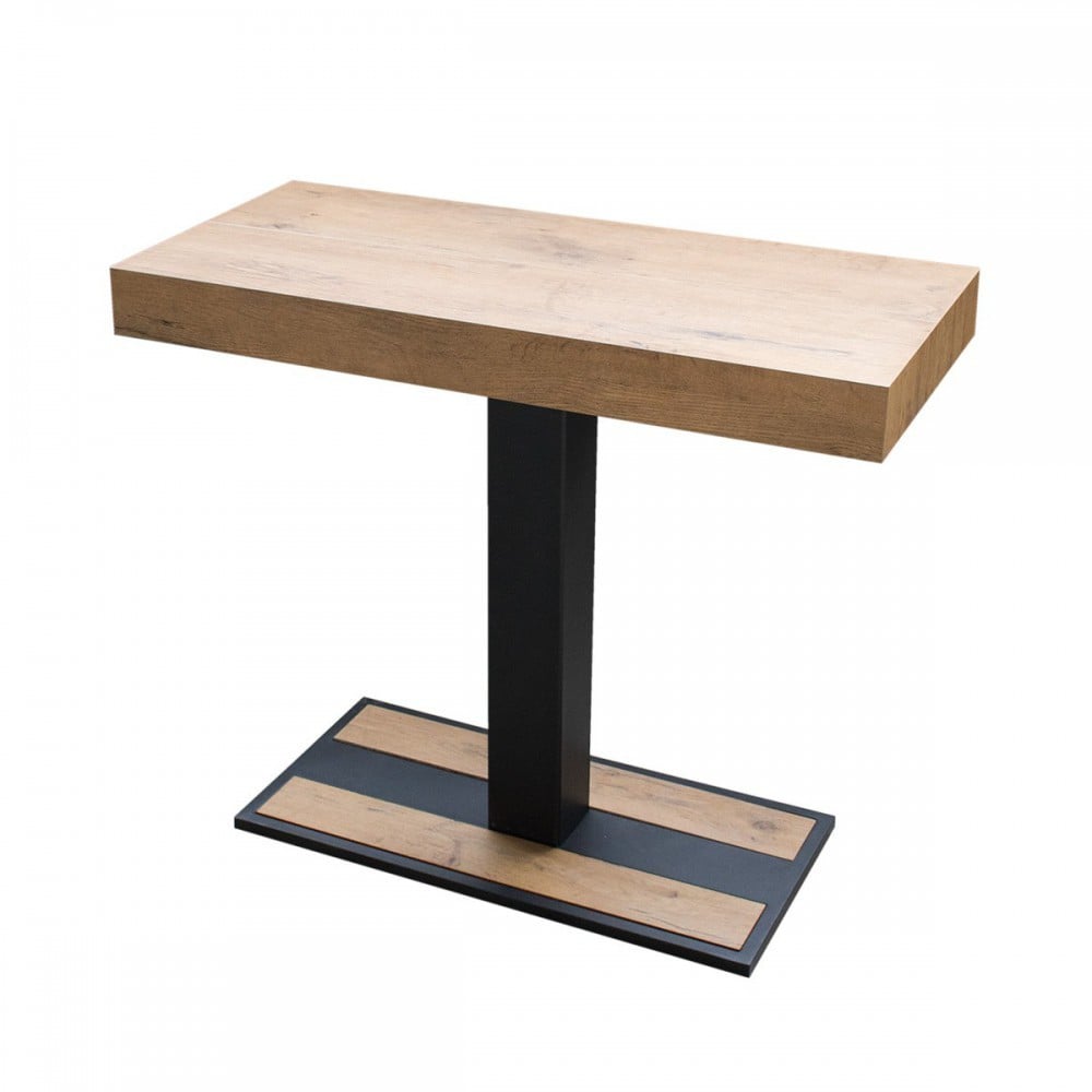 Capital extendable wooden console with metal structure equipped with telescopic structure