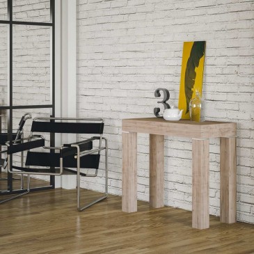 Extendable Mixer console in veneered wood available in two different natural oak and open pore white finishes