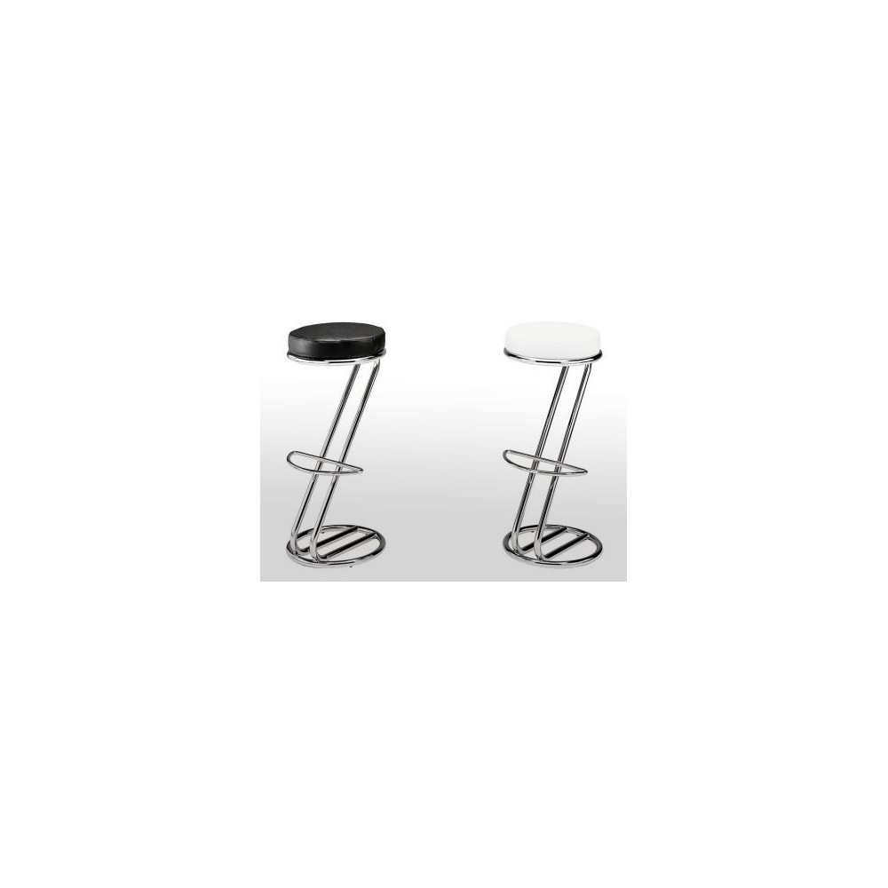 AZ anonymous stool with chromed steel structure and seat in real Italian leather