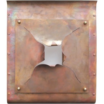 Amber wall lamp in frosted and aged copper with lighting E 27