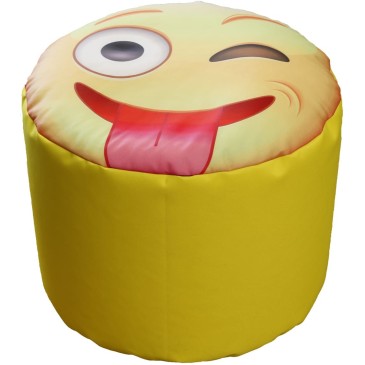 Cylindrical whatsApp emoticon pouf
