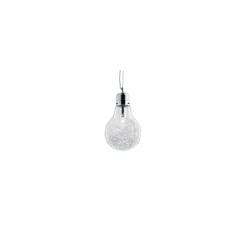 Lampe à suspension Luce Max en forme de lampe avec structure en métal et verre soufflé disponible en plusieurs versions