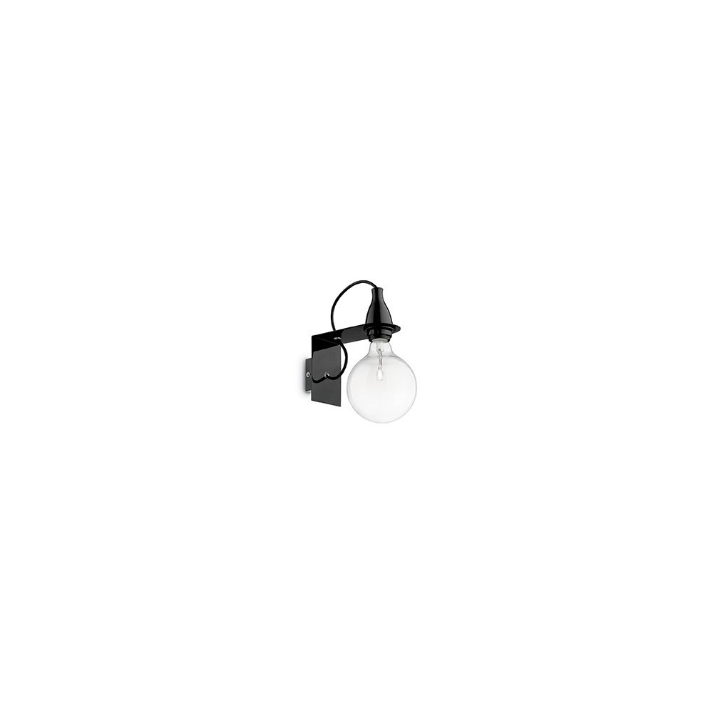 Minimale metalen wandlamp met transparant glas en E 27 lamp