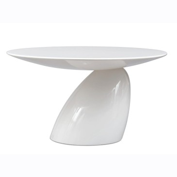 Riedizione tavolo da fumo Parabel di Eero Aarnio in fibra di vetro bianco