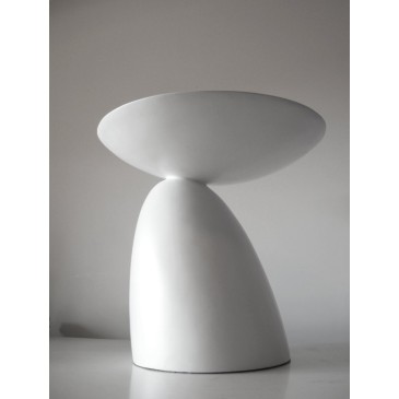 Re-edition of Parabel smoking table by Eero Aarnio in white fiberglass