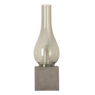 Lámpara de mesa Amarcord con base de hormigón y difusor de vidrio
