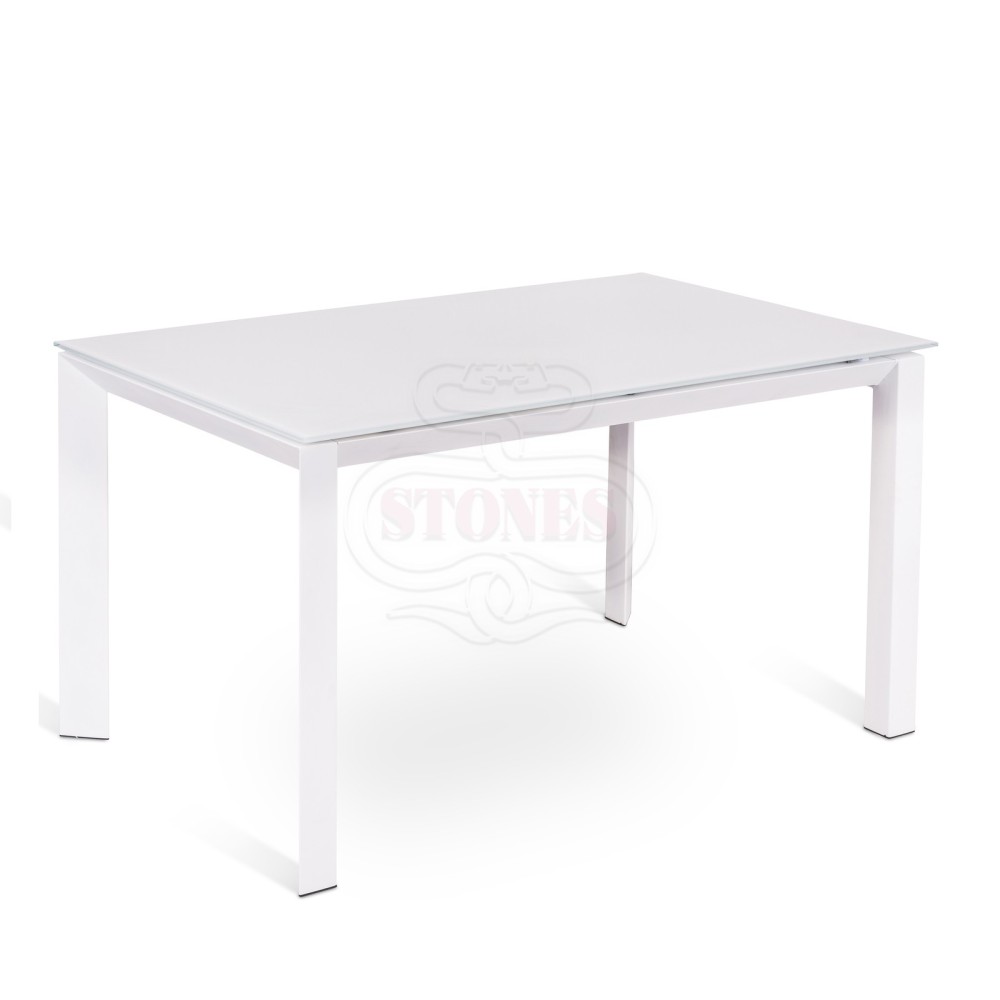 Konto ausziehbarer Tisch mit Metallstruktur und Glasplatte. Erhältlich in 3 Ausführungen