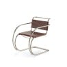 Riedizione sedia Mr Chair di Ludwig Mies van Der Rohe in cuoio o rattan con o senza braccioli