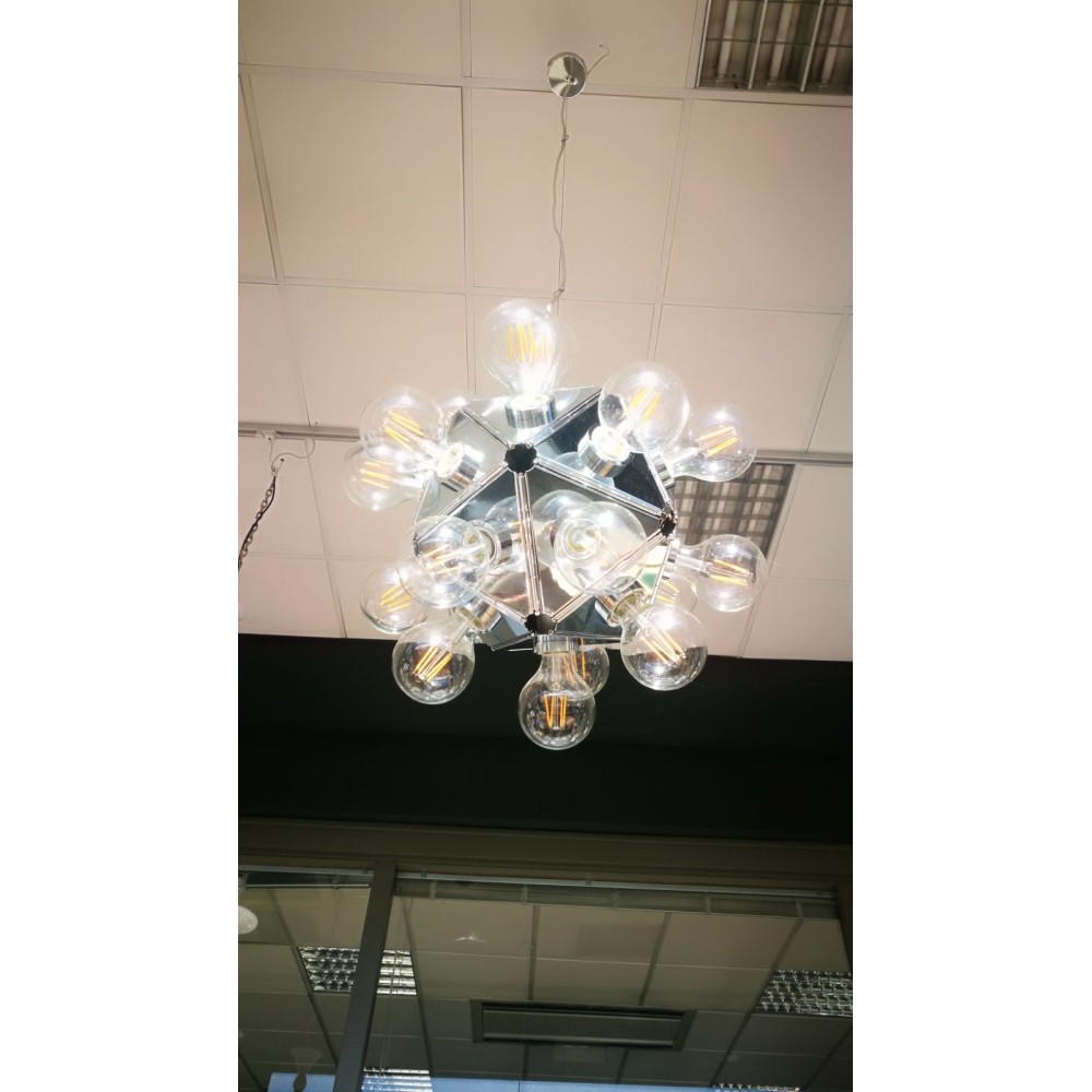 Reproduction of the Taraxacum chandelier with metal structure and sphere glass with 60 lights G4 5 W