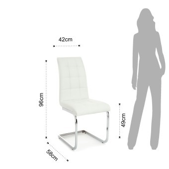 Set mit 4 gemütlichen Stühlen von Tomasucci mit Metallschlittenstruktur und Kunstlederbezug in drei verschiedenen Ausführungen