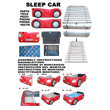 Abs-shaped car bed including bed base and mattress