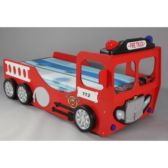 FIRE TRUCK SINGLE cot in mdf for children