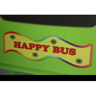 HAPPY BUS bunk bed for children in MDF with bed base and mattress