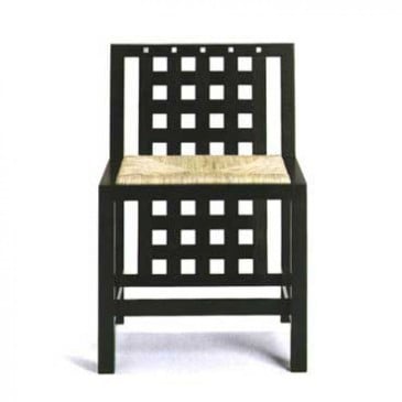 Riproduzione sedia Basset Lowk di Mackintosh in legno di frassino nero con braccioli o senza