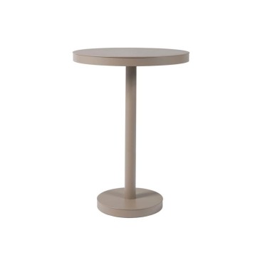 Barcino Hight outdoor table in aluminum with 60 diameter top in two different finishes