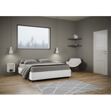Azelia sommier double bed covered in imitation leather with removable cover or without in two colors