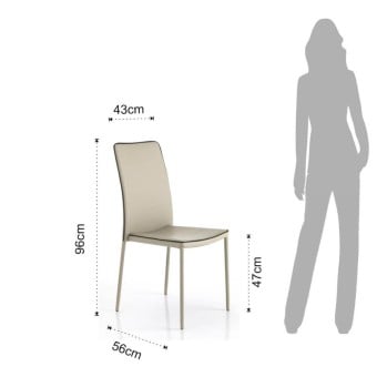 Kable stapelbare stoel van Tomasucci in metaal volledig bekleed met synthetisch leer verkrijgbaar in twee kleuren