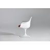 Riedizione poltrona Tulip di Eero Saarinen base in fusione alluminio e seduta in ABS cuscino in pelle vera o tessuto