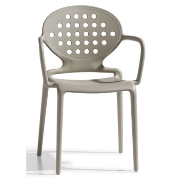 silla colette gris tórtola con reposabrazos