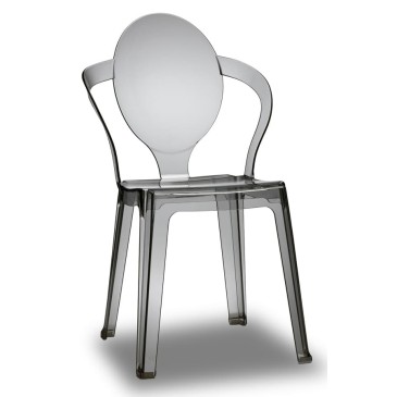 chaise cuillère en croûte transparente fumée