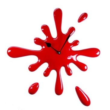 Drop wall clock in hand-decorated resin