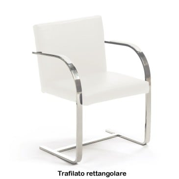 Heruitgave van de Brno stoel van Ludwig Mies van der Rohe buisvormige ronde of platte bar