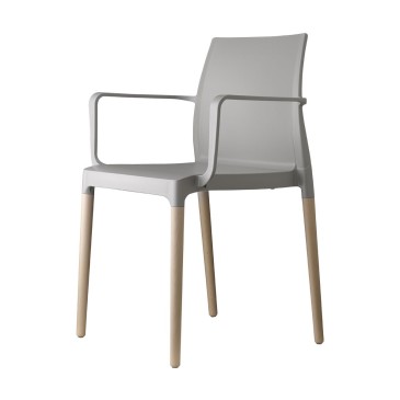 Natural Chloè chair by Scab gray with armrests