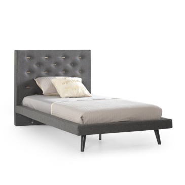 Luna Bed Modern And Nice Of High, White Single Bed With Padded Headboard