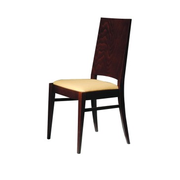 Daniela chair in solid wood made entirely in Italy with solid padding available with or without armrests